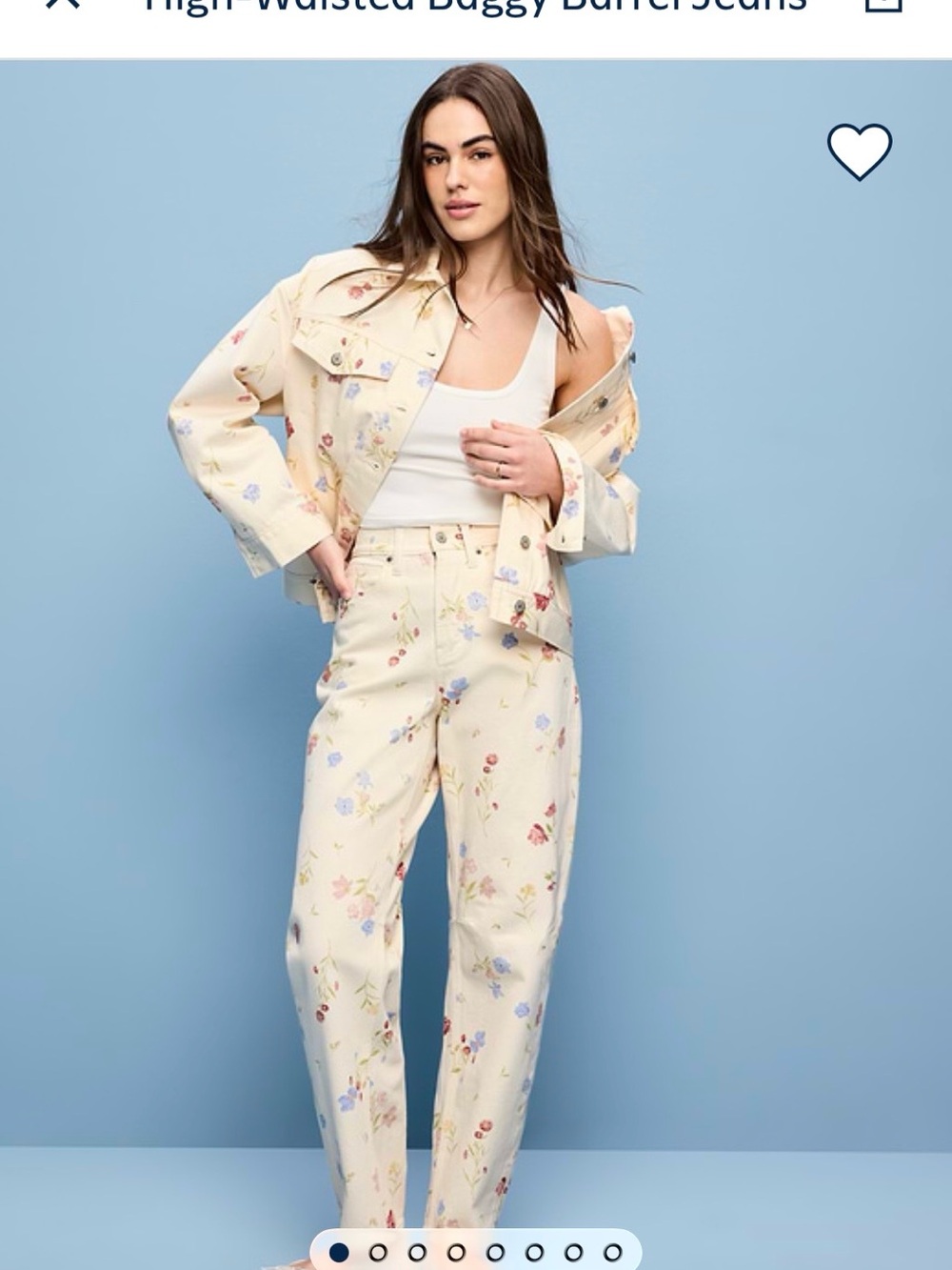 NWOT Old Navy High-Waisted Floral Cream Pants - Women